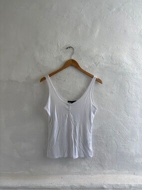 Boston Proper ribbed button down tank top